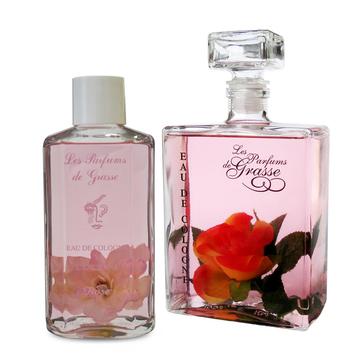 Eau de Cologne à l'ancienne avec fleur - ROSE - Les Parfums de Grasse