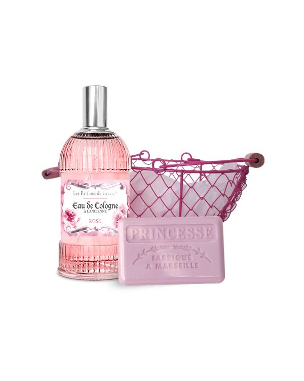 Coffret cadeau - Panier EDC Rose + savon